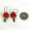 Vintage Sterling Silver Sajen Drop Earrings with Cinnabar and Garnets