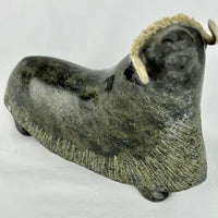 Vintage Stone Walrus Sculpture Signed L Kootoo