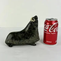 Vintage Stone Walrus Sculpture Signed L Kootoo