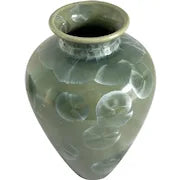 Vintage Studio Pottery Crystaline Celadon Signed Vase