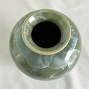 Vintage Studio Pottery Crystaline Celadon Signed Vase