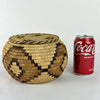 Vintage Tohono Oodham Hand Woven Lidded Basket with Geometric Design