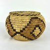 Vintage Tohono Oodham Hand Woven Lidded Basket with Geometric Design