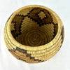 Vintage Tohono Oodham Hand Woven Lidded Basket with Geometric Design