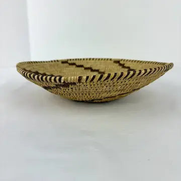 Vintage Tohono Oodham Hand Woven Shallow Bowl