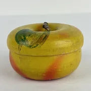 Vintage Turned Wood Box Shaped like an Apple