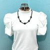 Vintage Venetian Glass Bead Necklace with Aventurine Twisted Flat Beads