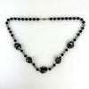 Vintage Venetian Glass Bead Necklace with Aventurine Twisted Flat Beads