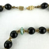 Vintage Venetian Glass Bead Necklace with Aventurine Twisted Flat Beads