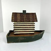 Vintage Wood Carved Folk Art Noah’s Ark