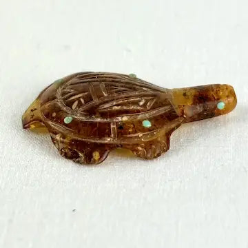 Vintage Zuni Amber Turtle Fetish