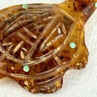 Vintage Zuni Amber Turtle Fetish