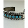 Vintage Zuni Petit Point Turquoise and Sterling Cuff