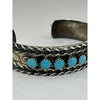 Vintage Zuni Petit Point Turquoise and Sterling Cuff