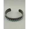 Vintage Zuni Petit Point Turquoise and Sterling Cuff