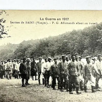 WWI Postcard German POW’s Going to Work Unposted