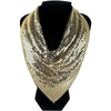 Whiting and Davis Gold Plated Mesh Bib Necklace