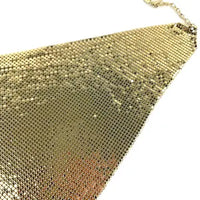 Whiting and Davis Gold Plated Mesh Bib Necklace