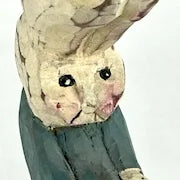 Wood Carved Folk Art Rabbit by D L Petersen