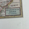 Antique Rob Morden Hand Colored Map Warwickshire England