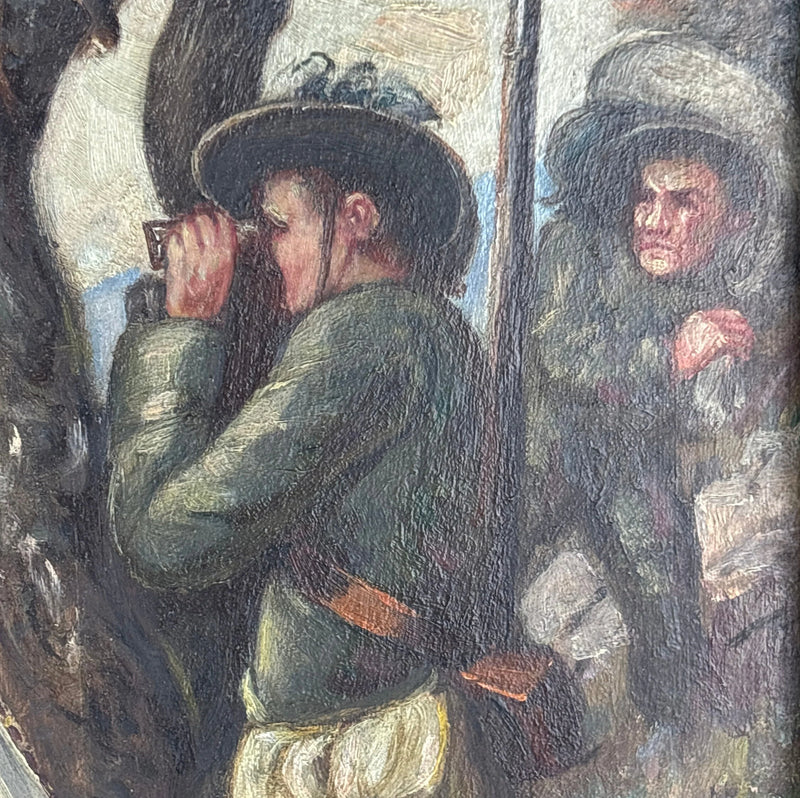 Oil Painting- Vintage of WWI War Scene